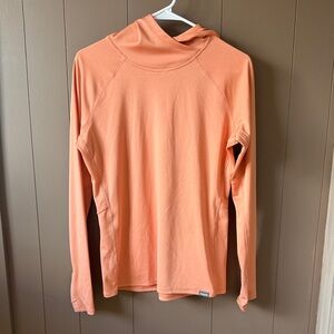 Orvis Pro Coral-Orange Lightweight Hoodie